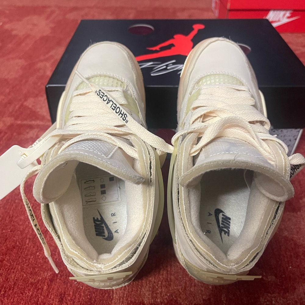 Off-White x Wmns Air Jordan 4 Retro SP 'Sail'. - Picture 9 of 15